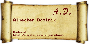 Albecker Dominik névjegykártya